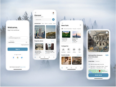 Mobile travel app app travel ui