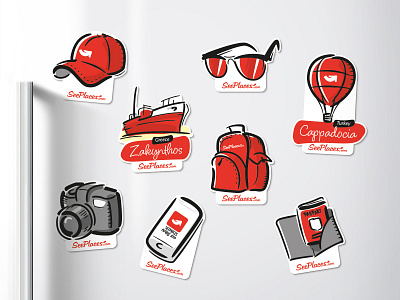 Icon set/illustrations for SeePlaces brandglow icon design icon set illustrations places tourism