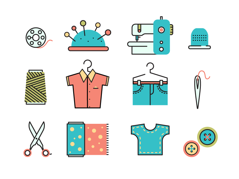 Sewing Icons by Maria on Dribbble