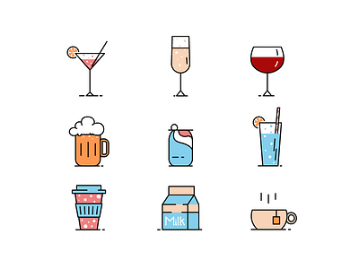 A drink, anyone? beer cocktail cocktails coffee coffee cup drink drinks free icons icons soda tea wine