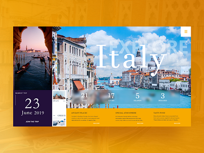 Explore Italy design italy tour typography ui