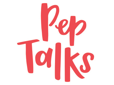 Pep Talks Logo branding brush lettering card design design graphic design handlettering lettering logo design orange type typography