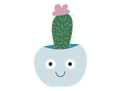 Cactus Cutie cactus character character design cute design fun graphic design illustration smile summer vector