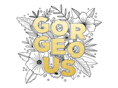 Gorgeous custom design flowers font gold graphic design hand lettering lettering pattern type typography