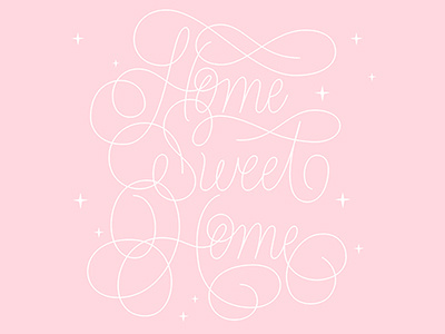 Home Sweet Home custom hand lettering home lettering pink type typography vector