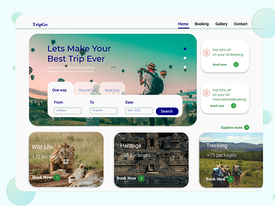 Travel Site Landing Page design landing page travel page ui design ux web ui