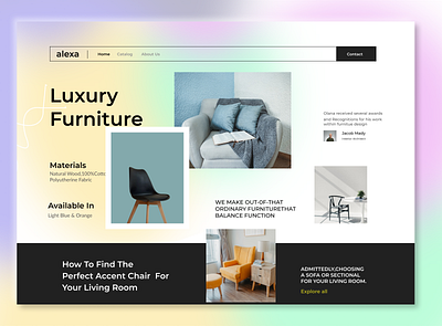 Furniture Web branding checkout design furniture landing page furniture web landing page mobile ui ui ui design ux