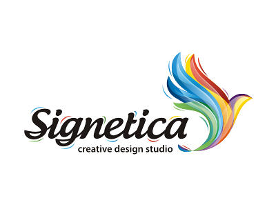 Signetica Logo bird color creative design fly wings