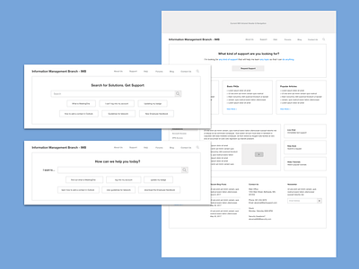 NIH Information Management Branch Wireframes wireframes