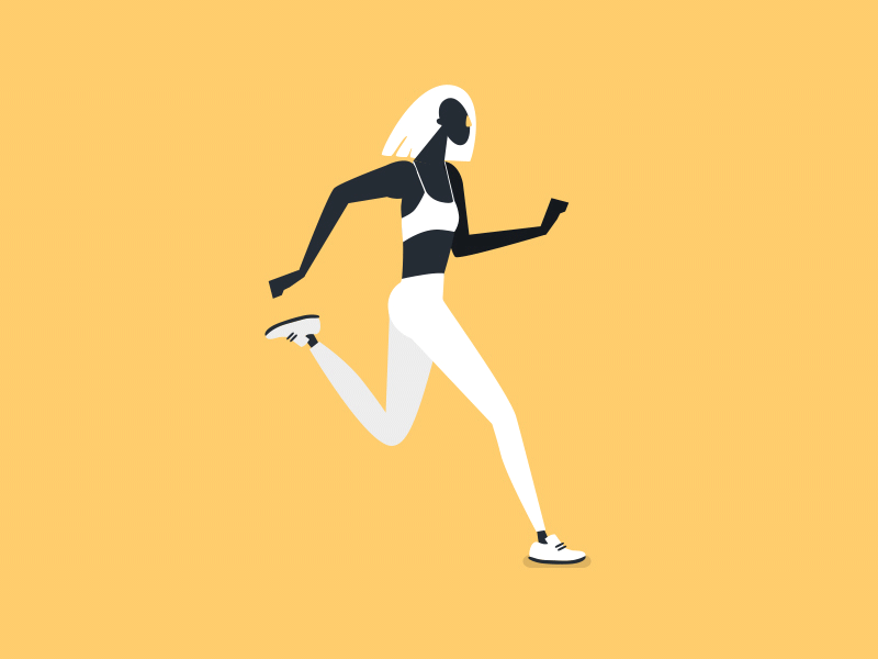 Running Venus ae after effects animation character gif loop run running sport woman