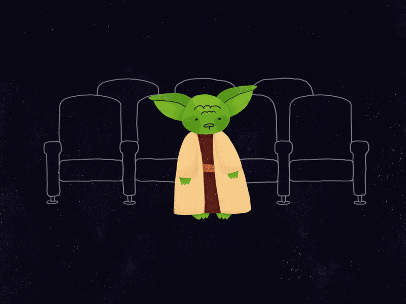 Master Yoda making popcorn ae after effects animation cinema gif illustration jedi lightsaber photoshop popcorn star wars yoda