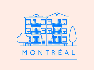 Montreal Icons Set canada flat icons illustration montreal outline pillow poster quebec society6 strokes