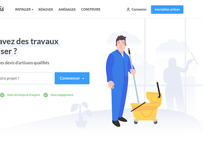 Mondevis Illustration Univers 39 cleaner cleaners quotation work worker