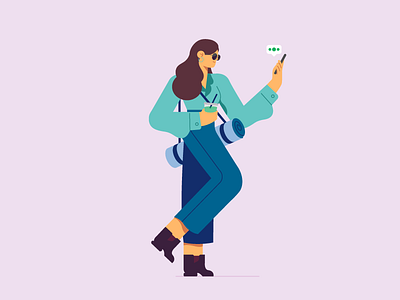 Busy Monday 2d boss business character chatting design flat girl glasses healthy illustration illustrator juice modern walking website woman work working out yoga