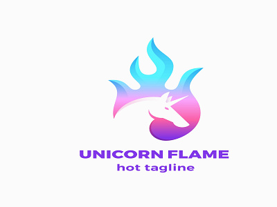 unicorn-flame-abstract-sign-symbol-logo-template 3d animation app branding design graphic design illustration logo motion graphics ui vector