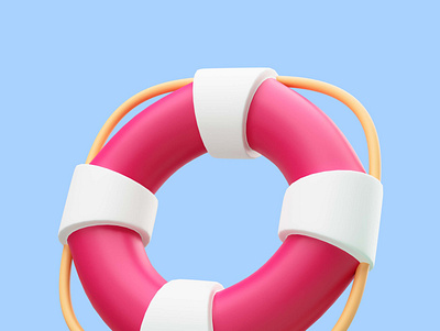 rendering-life-buoy-travel-icon 3d animation app branding design graphic design illustration logo motion graphics ui vector