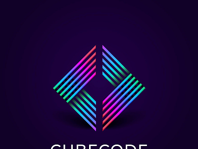 gradient-blue-violet-code-logo 3d animation app branding design graphic design illustration logo motion graphics ui vector