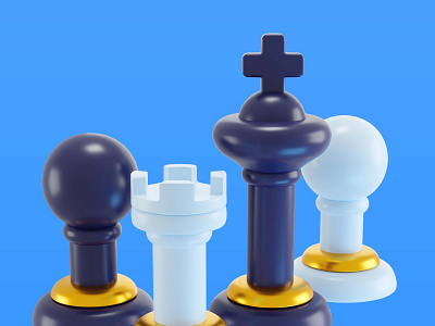 3d-illustration-children-s-toy-chess-pieces 3d animation app art branding design flat graphic design icon illustration illustrator logo logo design minimal motion graphics typography ui ux vector web