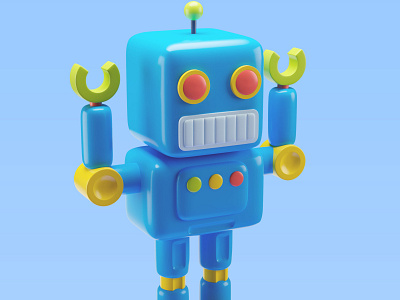 3d-illustration-children-s-toy-robot 3d animation app branding design graphic design illustration logo motion graphics ui vector