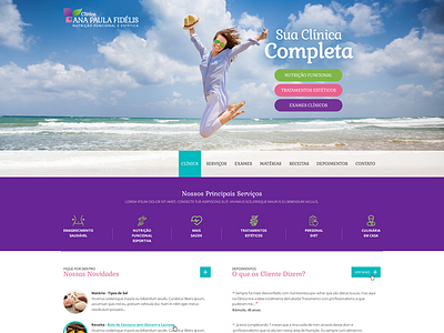 Clínica Ana Paula Fidélis Website clean colorful layout menu nutrition nutritionist ui ux web web design website wolsdesign