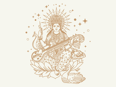 Lotus & Lion Drawing design illustration lotus