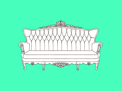 Sofa graphic design green illustration mint sofa