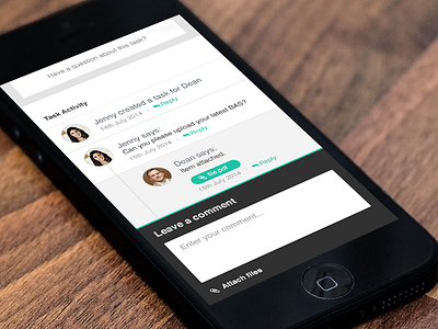 Mobile Task Centre Commenting commenting mobile ui ux