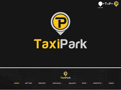 Logo for TaxiPark Website. branding creativelogo design illustration logo logos minimalist design taxilogo texiparklogo vector