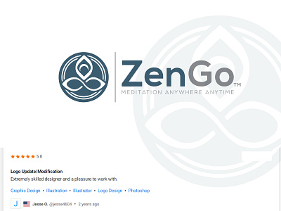 CONTEST WINING MEDITATION LOGO CALLED ZenGo branding creative design health icon illustration logo logos meditation mind minimalist design
