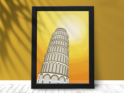 Tourist Attractions - Tower of Pisa creative illustration historical monuments illustration italy tourist attractions tower of pisa wall art wall poster