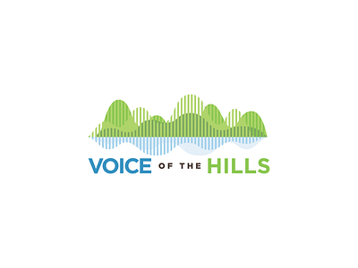 Voice of the Hills Logo hill country hills logo podcast sound waves texas