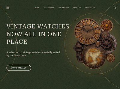 Web design concept for vintage watches website design typography ui ux