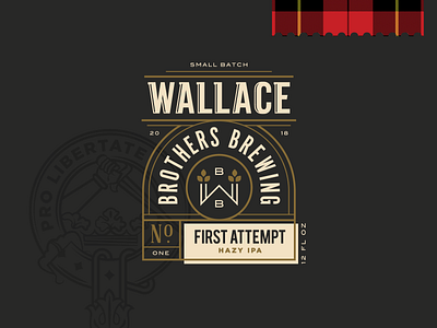 Wallace Brothers Brewing - Label Design Elements badge barley beer beer branding brand design label label design logo wallace