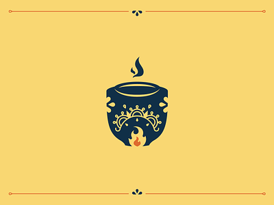 Open Tandoor - Logomark curry flame indian food logomark oven restaurant tandoor yellow