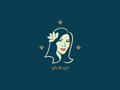 Pinay - Logomark face flower hair jasmine logomark stars woman woman illustration woman logo woman portrait