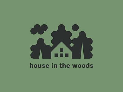 House in the woods logo branding green house logo logotype sign simple tree woods