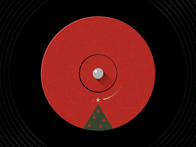 Xmas Vinyl Plate animation christmas design illustration joy music star tree vinyl xmas