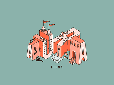 Aura Films logo concept aura castle films
