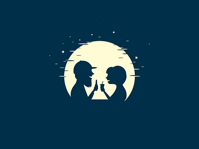 Conversations at the moon moon negative space pair