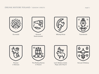 DRUNK HISTORY Poland Crests part 1/3 crest drunk history icon lineart