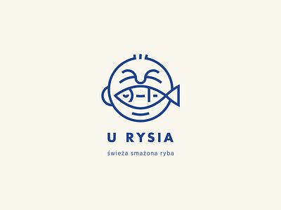 "U Rysia" Restaurant fish fried logo restaurant smile