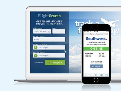 FlightSearch application mobile ui