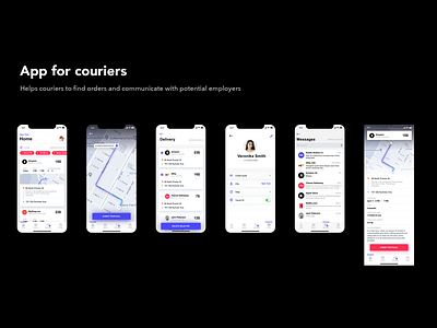 App for couriers app design material ui ux