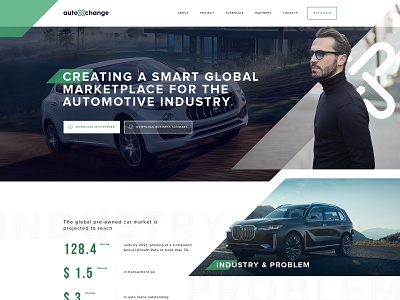 Autoxchange art direction blockchain cars cryptocurrency ico illustrator landing page luxury car photoshop token ui ux