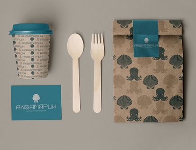 Упаковка для блюд ресторана branding design graphic design illustration logo ui бренд морепродукты ресторан фирменный стиль