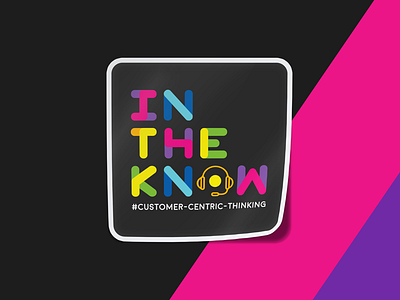 In The Know debut dribbble hello sticker typography