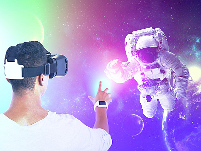 Virtual Reality astronaut colour concept design graphic design graphicdesign illustration logo photoshop space vector vr web