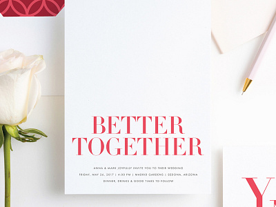 Better Together | Paper Culture Wedding 5x7 card card design clean design graphic design minimal minimalist print simple type typography wedding wedding card wedding design wedding invitation