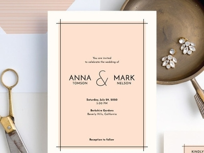 Simple Lines | Wedding Invitations for Paper Culture 5x7 card card design clean design graphic design lines minimal minimalist print simple type typography wedding wedding design wedding invitation