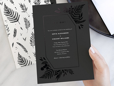 Garden | Wedding Invitation 5x7 botanical card card design clean design floral graphic design minimal type typography